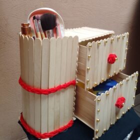 Meuble de rangement compact 2 tiroirs et compartiment — pour bijoux & cosmétiques – Image 2