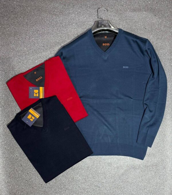 Pull col V 100% coton — maille fine (Tailles M–XXL)