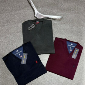 Pull col V 100% coton — maille fine (Tailles M–XXL) – Image 4