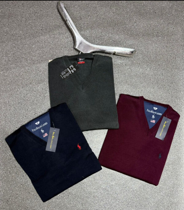 Pull col V 100% coton — maille fine (Tailles M–XXL)