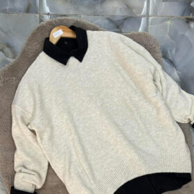 Pull col V 100% coton — maille fine (Tailles M–XXL) – Image 8