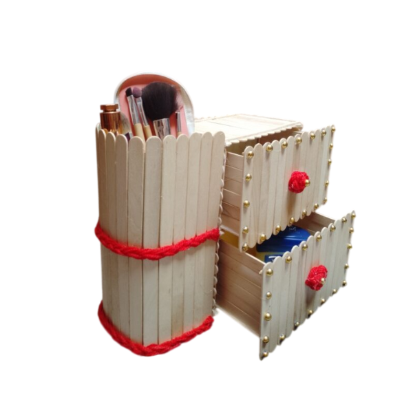 Meuble de rangement compact 2 tiroirs et compartiment — pour bijoux & cosmétiques Meuble de rangement compact 2 tiroirs et compartiment — pour bijoux & cosmétiques