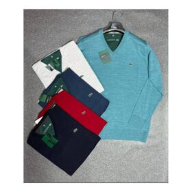 Pull col V 100% coton — maille fine (Tailles M–XXL)