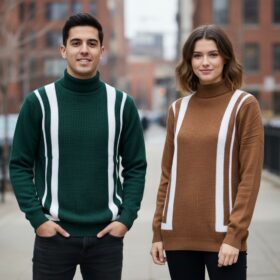 Pull unisexe 100% coton — col rond, effet piqué (XL–3XL)