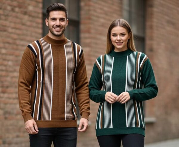 Pull unisexe 100% coton — col rond, effet piqué (XL–3XL)