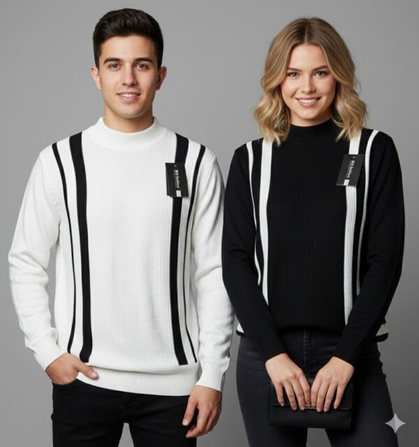 Pull unisexe 100% coton — col rond, effet piqué (XL–3XL)