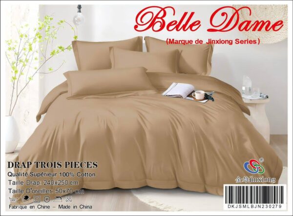 Ensemble Drap 3 Pièces 100% Coton – Qualité Supérieure – Ne Déteint Pas