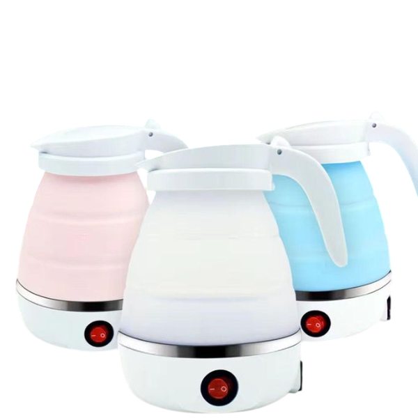 Bouilloire électrique pliable Rose & Blanc (0,5L) — Compacte pour voyage
