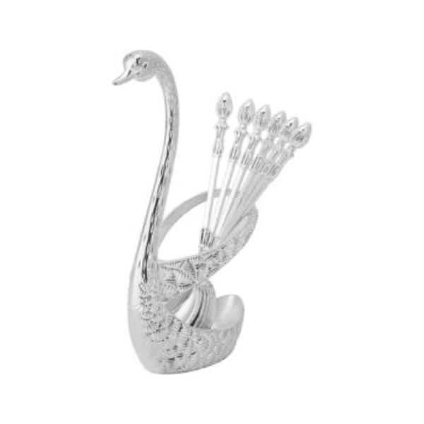 Kit de vaisselle en acier inoxydable avec support en forme de cygne Kit de vaisselle en acier inoxydable avec support en forme de cygne