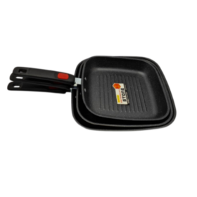 Poêles à griller pièces — 28 cm, revêtement pierre, manche inox & silicone – Image 2