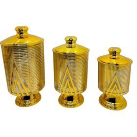 3 Pièces Sucrier de Luxe en Mélanie — Pots décoratifs incassables