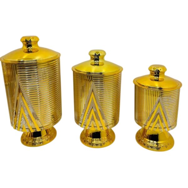 3 Pièces Sucrier de Luxe en Mélanie — Pots décoratifs incassables