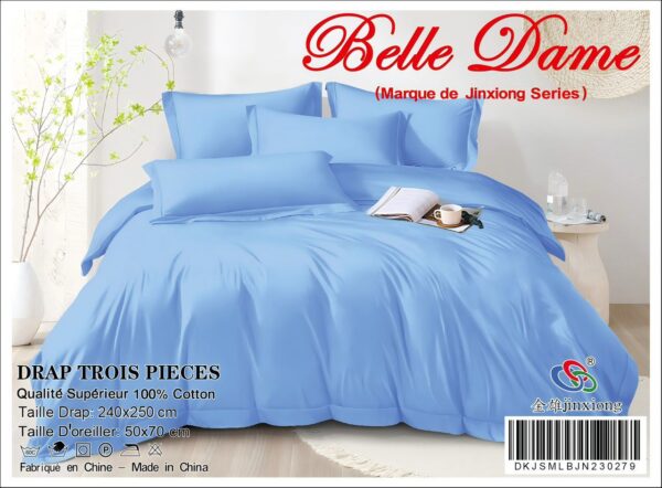 Ensemble Drap 3 Pièces 100% Coton – Qualité Supérieure – Ne Déteint Pas