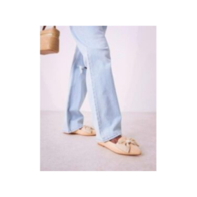 Ballerines femme pointues effet raphia — Beige sable, nœud oversize EU 37–43 Ballerines femme pointues effet raphia — Beige sable, nœud oversize EU 37–43