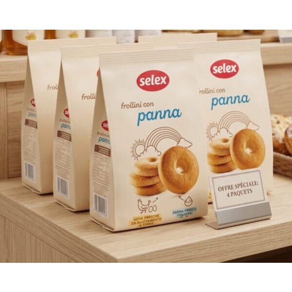 Biscuits Frollini con Panna Selex – Le Goûter à l'Italienne- 4 Paquets