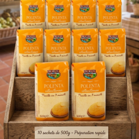 Farine de ma&iuml;s Tre Mulini Polenta instantan&eacute;e &ndash; Pack familial 10 x 500 g (5 kg)