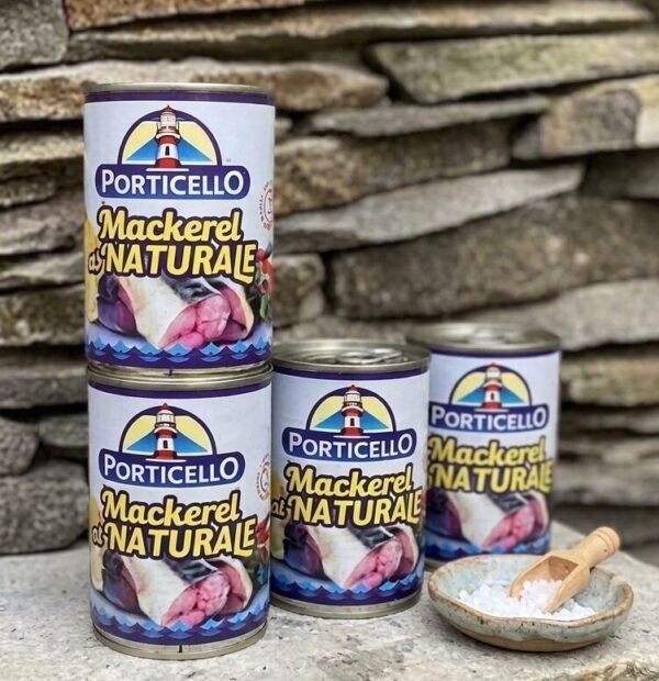 Boîtes de Maquereau au Naturel Porticello (4 x 425g) – Riche en Oméga-3 et Protéines - Lot de 4 Boîtes