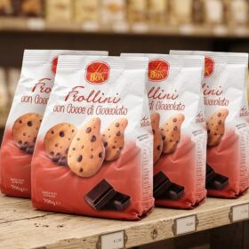 Paquets de Frollini Le Bon – Biscuits Sablés aux Pépites de Chocolat -Lot de 4 Paquets