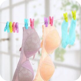 Pinces à linge plastiques colorées avec panier de rangement- Lot de 30 pièces – Image 5