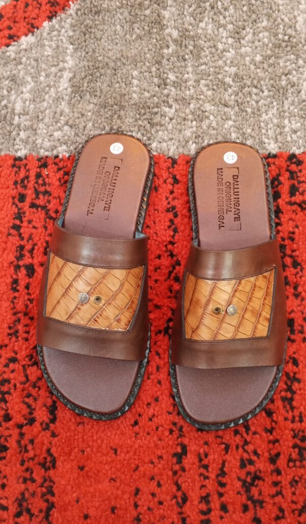 Sandale artisanale homme Marron Pointure 43