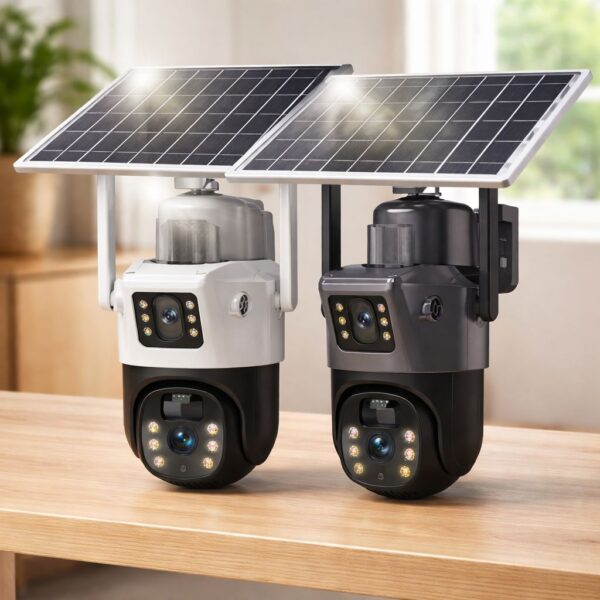 Caméra Solaire PTZ 360° — Vision Nocturne Couleur — WiFi pour Surveillance Extérieure