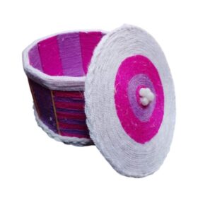 Panier artisanal en laine &mdash; rangement d&eacute;coratif