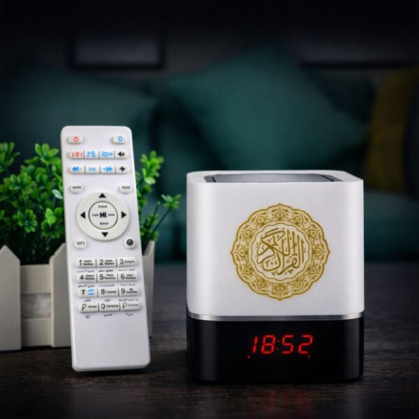 Haut-parleur coranique Bluetooth (Coran complet) — MP3, Radio FM, Télécommande, Horloge LED