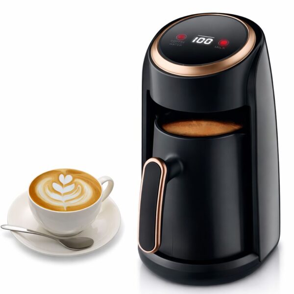 Machine à café automatique 2-en-1 – Écran LED tactile – Noir et Or Machine à café automatique 2-en-1 – Écran LED tactile – Noir et Or