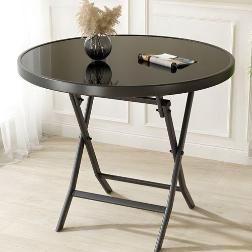 Table pliante vitrée — d'appoint polyvalente Table pliante vitrée — d'appoint polyvalente