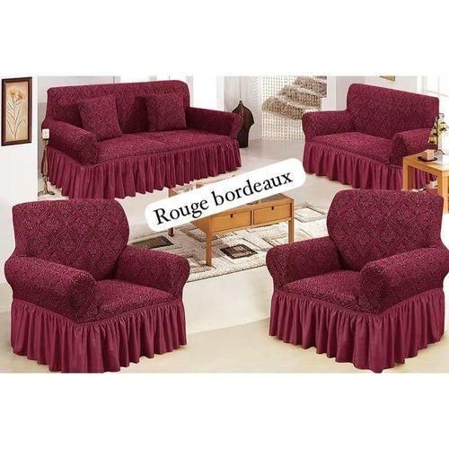 Housse extensible pour canapé 7 places — Grand modèle (95% polyester, 5% spandex)