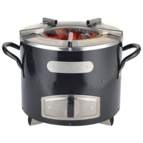 Réchaud fusée portable — Modèle Moyen (acier inoxydable, Ø ≈ 26 cm)