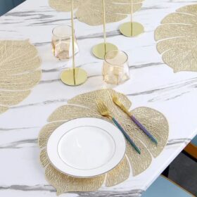 Set de table feuille en vinyle — Lot de 6, essuyable et imperméable – Image 2