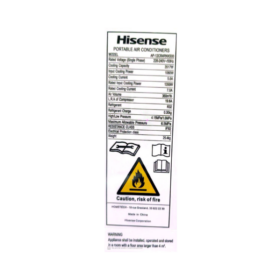 Climatiseur mobile Hisense AP-12CR4 - 12000U - 1,5CV – Image 9