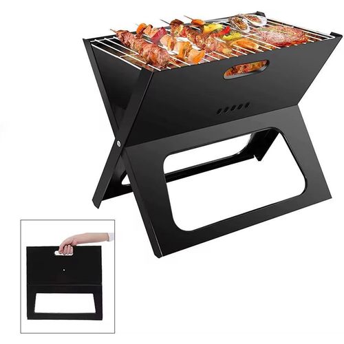 Barbecue pliable portable – gril compact 45 x 33 cm (3–8 personnes)