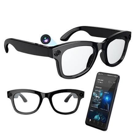 Lunettes intelligentes Bluetooth — capture photo/vidéo mains‑libre, audio & appels