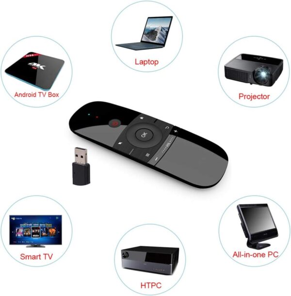 WeChip W1 Air Mouse — Télécommande Airmouse 2,4 GHz & Bluetooth (Clavier QWERTY, 6 axes)