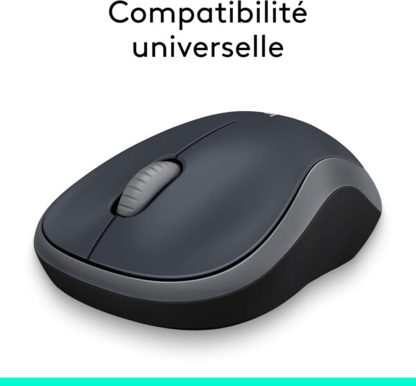 Souris sans fil Logitech M185 — 2,4 GHz, ambidextre, 1000 PPP