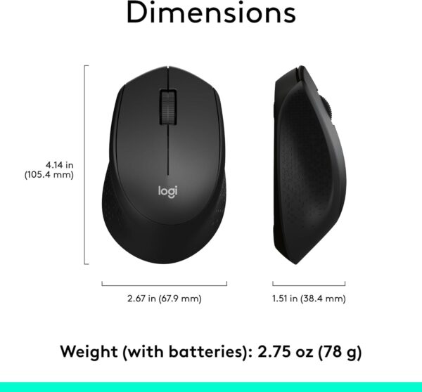Souris sans fil Logitech M330 Silent — (Nano USB, 1000 ppp, clics silencieux)