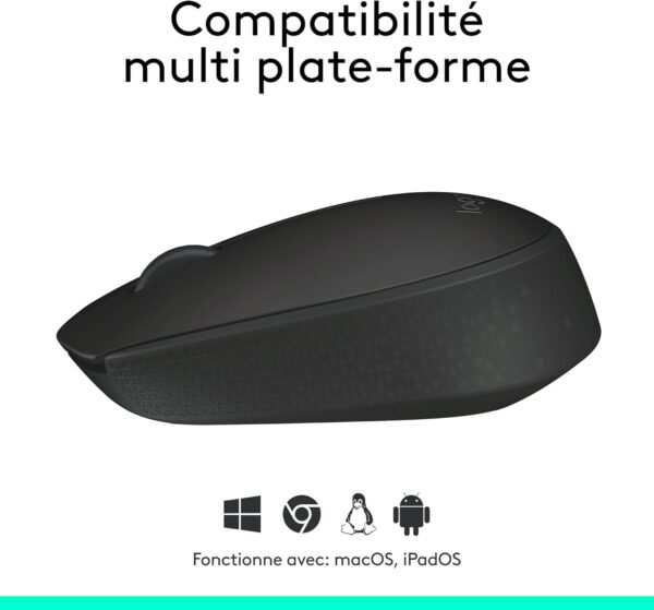 Souris sans fil Logitech M171 — 2,4 GHz (ambidextre, autonomie 12 mois)