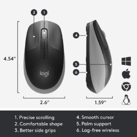 Souris sans fil Logitech M190 — ergonomique 1000 DPI – Image 2