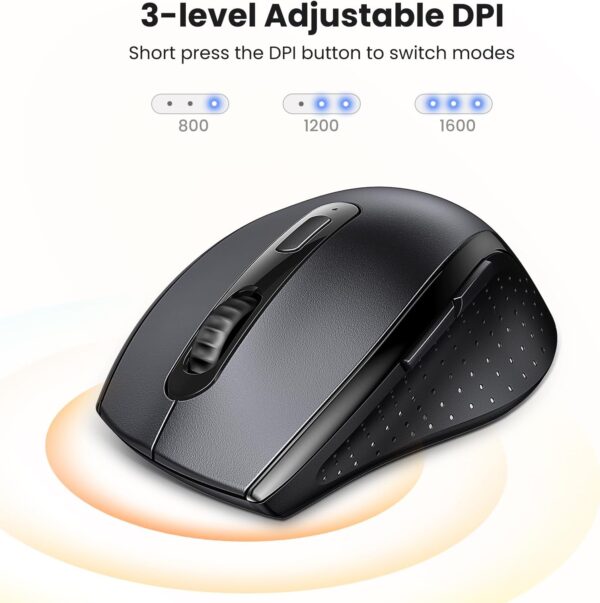 Souris sans fil  UGREEN M511 — Bluetooth & 2.4GHz, 4000 DPI (silencieuse, ergonomique)
