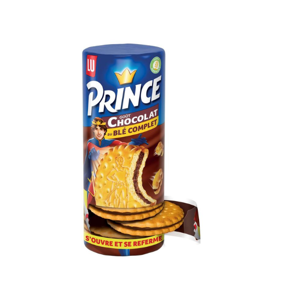 Biscuit fourré chocolat (blé complet) — Prince — emballage refermable Biscuit fourré chocolat (blé complet) — Prince — emballage refermable
