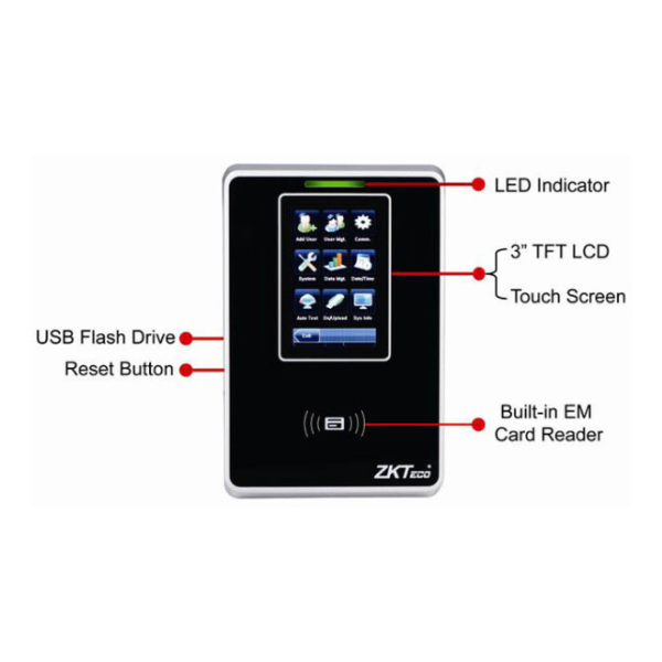 Terminal RFID ZKTeco SC700 – Écran Tactile 3", Contrôle d’Accès Sécurisé & Gestion de Présence