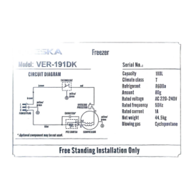 Congélateur vertical DESKA 191DK -180L-6T – Image 3