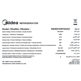 Réfrigérateur Bar Midea MDRD133FGG50-85L – Image 6
