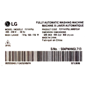 Machine à laver LG F2Y1HYP6J - 7Kg – Image 6