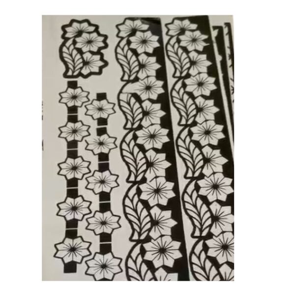Pochoir henné motif fleur Large —Utilisable par 2 personnes — pochoir tatouage temporaire