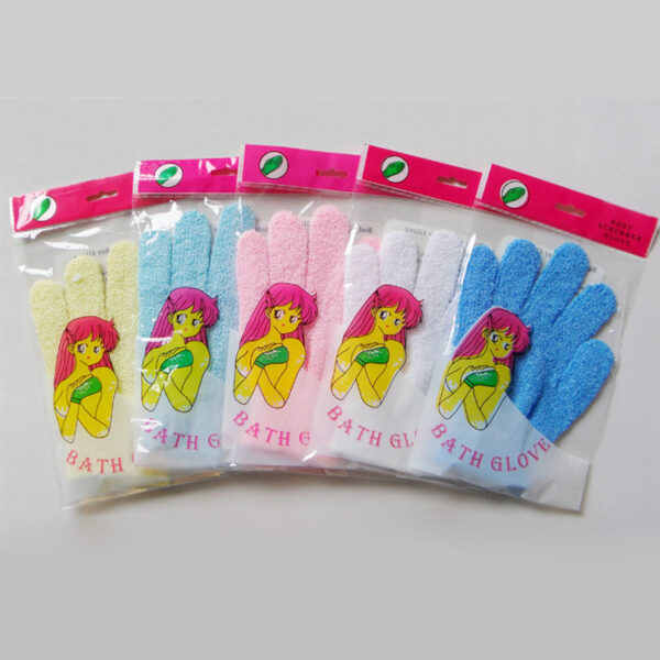 Lot de 10 gants de douche exfoliants double-face (5 doigts) — Polyester/Nylon