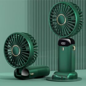 Mini ventilateur portable USB rechargeable – 5 vitesses • Support & lanière inclus
