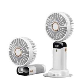 Mini ventilateur portable USB rechargeable – 5 vitesses • Support & lanière inclus – Image 2